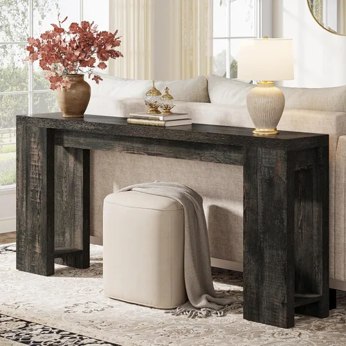 Miniatura 3 de Tribesigns Mesa Consola Extra Larga de 70.9 Pulgadas, Mesa de Sofá de Madera Estilo Granja Detrás del Sofá, Mesa de Acento Estrecha para Entrada