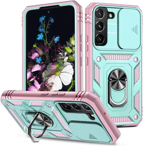 Miniatura 8 de Funda para Samsung Galaxy S22 Ultra, compatible con Samsung S22 Ultra Stand, funda protectora de cámara deslizante para Galaxy S22 Ultra, verde