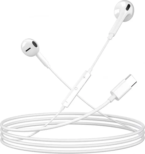 Miniatura 2 de Paquete de 5 auriculares USB C actualizados para iPhone 17/16/15 Pro Max, iPad Plus TypeC con micrófono, control de volumen, auriculares USBC