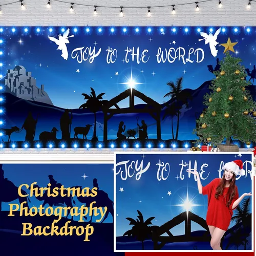 Miniatura 4 de Ganeen Pancarta de Luces LED en Cadena de 6.4x16 pies para Puerta de Garaje de Navidad 2025, Grande, Rústica, Decoraciones de Puerta de Garaje