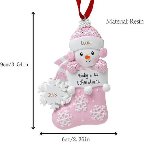 Miniatura 3 de Adornos de Navidad personalizados, nombres de familia, decoración de Navidad, decoración colgante de árbol, adorno de bendición de Feliz Navidad