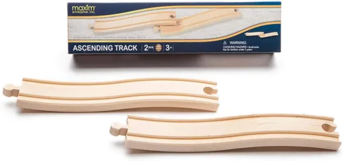 Maxim Enterprise, inc. 8 pulgadas pista ascendente, vías de tren de madera compatibles con Thomas & Friends, Brio Toy Train, y todos los juegos de
