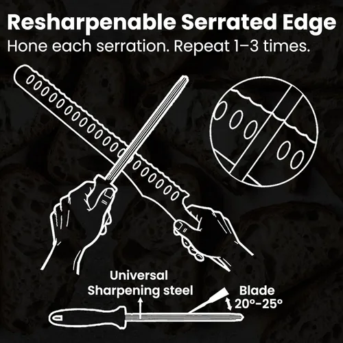 Miniatura 3 de CoquusAid Cuchillo de pan para pan casero, cuchillo dentado multifunción de 9 pulgadas, cortador afilado de afeitar, cortador de pan de acero alemán