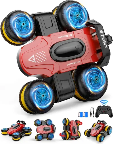 Miniatura 8 de Juguete de coche de acrobacias a control remoto - Drift de alta velocidad 360° voltea 4WD vehículo todoterreno giratorio para niños y niñas, regalos
