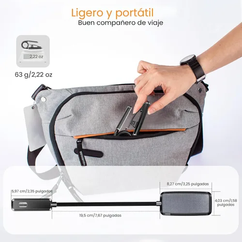 Miniatura 8 de Gritin Luz de Lectura Recargable de 9 LED para Leer en la Cama - Cuidado de los Ojos 3 Temperaturas de Color, Brillo de Atenuación Continua, 80