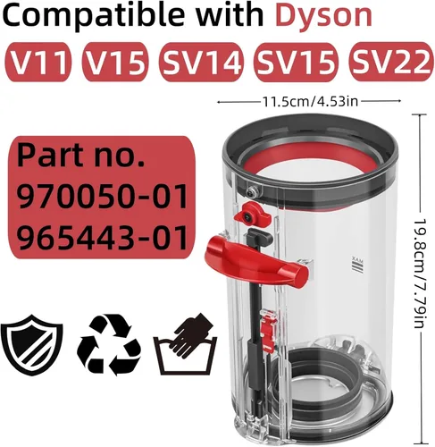 Miniatura 3 de Reemplazo del contenedor de polvo compatible con Dyson V11, V15, SV14, SV15, SV22 Aspiradoras Contenedor de cubo de polvo Accesorios de contenedor