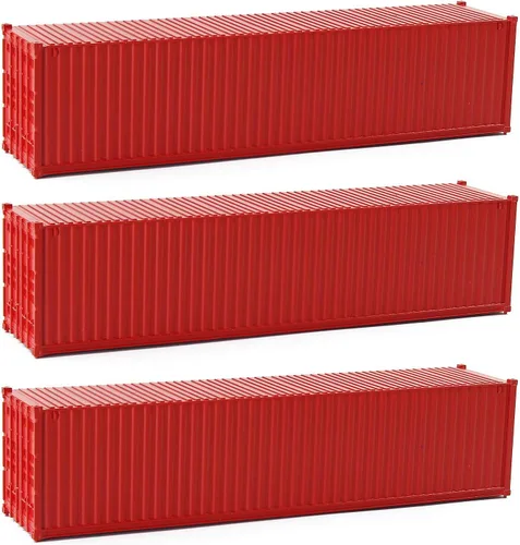 Miniatura 13 de 3pcs HO Escala sin decorar 40 ' (pies) Contenedores de envío 1:87 Contenedor lateral acanalado blanco C8740W