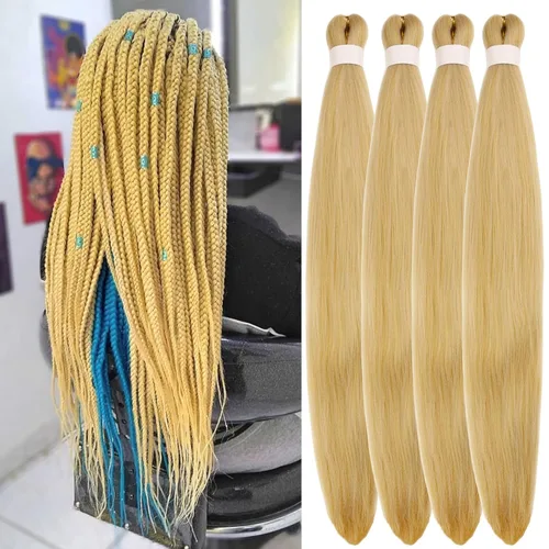 Miniatura 12 de Cabello trenzado preestirado, negro, hipoalergénico, preestirado, trenzado, sin nudos, sin picazón, suave