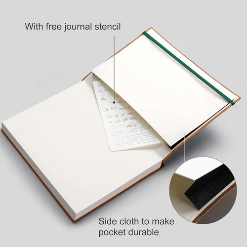 Miniatura 6 de AHGXG Diario de puntos con viñetas – Cuaderno de 320 páginas con cuadrícula de puntos B5, diario grande, papel punteado grueso de 100gsm, tapa Verde
