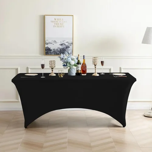 Miniatura 6 de Eurmax USA - Manteles rectangulares ajustables de elastano de 4 pies, mantel elástico para bodas, eventos o para decorar la mesa del patio