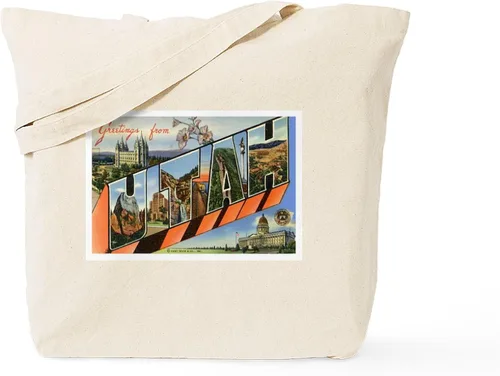 Miniatura 8 de CafePress Utah UT - Bolsa de compras de lona beige natural reutilizable
