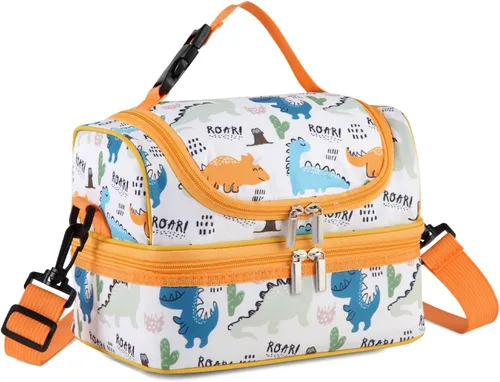 Miniatura 20 de VASCHY - Lonchera para niños, bolsas de almuerzo aisladas de dos compartimentos para niños y niñas con correa para el hombro para la escuela