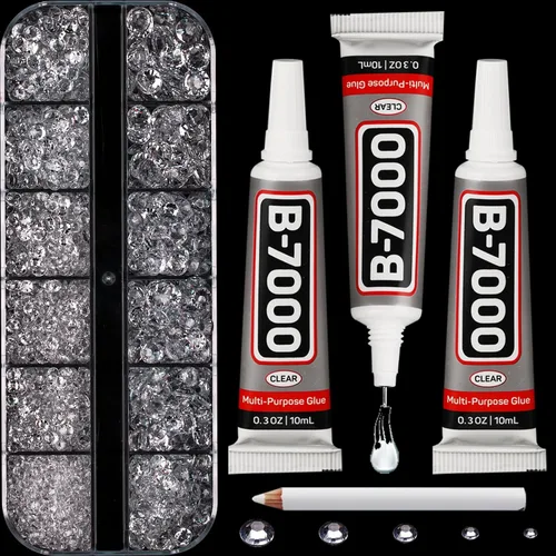 Miniatura 19 de 31000 piezas de diamantes de imitación para hacer brillar, kit de 3 mm de diamantes de imitación con parte trasera plana para manualidades, ropa