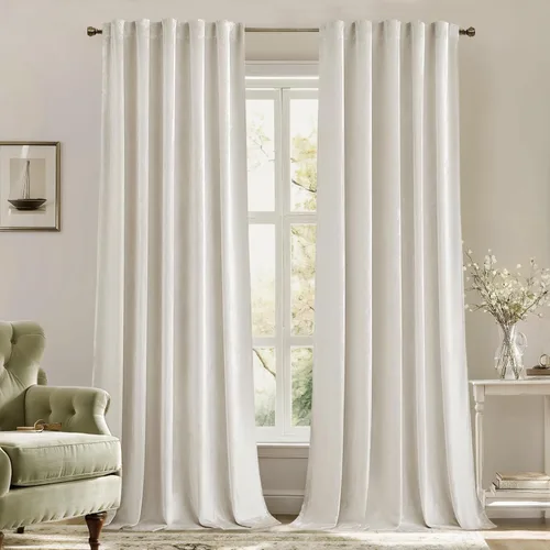 Miniatura 55 de MIULEE Cortinas de terciopelo de 84 pulgadas de largo, juego de 2 paneles para dormitorio, con pestaña trasera plisada, de lujo, aislamiento
