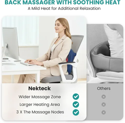 Miniatura 6 de Nekteck Masajeador de pies con calor, masajeador de pies Shiatsu para neuropatía, fascitis plantar, máquina eléctrica de masaje de pies con Azul