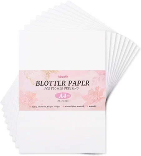 Aboofx 20 hojas de papel secante para prensa de flores, tamaño grande de 8.26 x 11.8 pulgadas, A4, altamente absorbentes y reutilizables, para