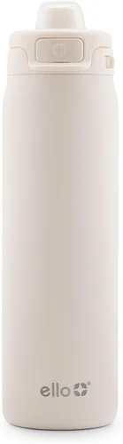Miniatura 12 de Ello Pop & Fill Insulated Stainless Steel Water Bottle with Quick Fill Lid, Leakproof Locking, Sip or Chug Spout, BPA-Free, Double Wall Vacuum Negro