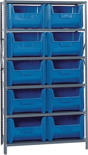 Miniatura 257 de Quantum QSBU-245BK Heavy Duty Shelving Unit with (7) Shelves and (24) QUS245 Black Bins for Garage Warehouse Storage Distribution 400 lb Load