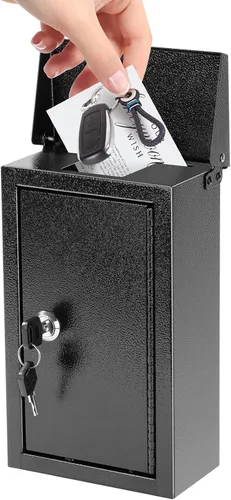 Miniatura 7 de xydled Caja de llaves montada en la pared con cerradura de combinación, buzón de metal, caja de almacenamiento para interiores y exteriores, buzón