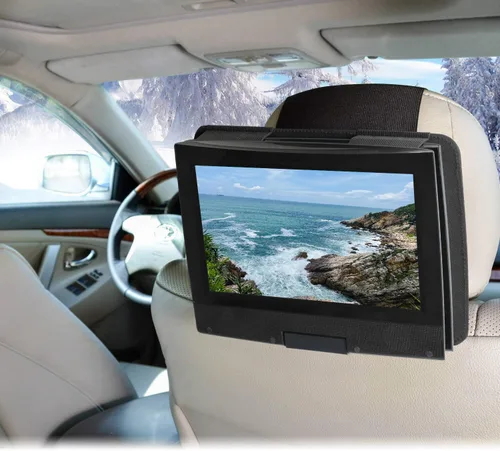 Miniatura 2 de Qenker - Soporte para reposacabezas para reproductor de DVD, portátil, para montaje en reposacabezas del asiento trasero del coche, para reproductor