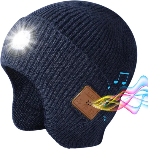 Miniatura 46 de Gorro Bluetooth con auriculares ligeros e inalámbricos, micrófono integrado y altavoces estéreo mejorados con música