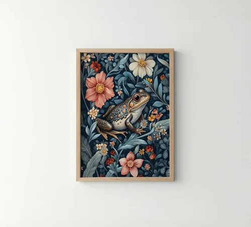Miniatura 46 de Póster de Arte de Luna Llena, Estilo William Morris Retro de Mediados de Siglo Botánico Victoriano Academia Oscura Decoración Gótica Galería 10a