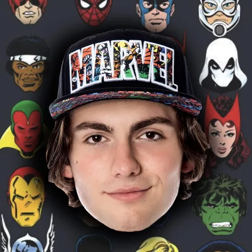Miniatura 6 de Bioworld Marvel Comic Logo Sublimated Bill Snapback Gorra Gorra Negro, Negro, talla única