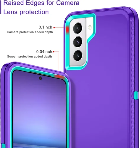 Miniatura 3 de I-HONVA Funda para Galaxy S21 5G a prueba de golpes, a prueba de polvo y caídas, 3 capas de protección de cuerpo completo