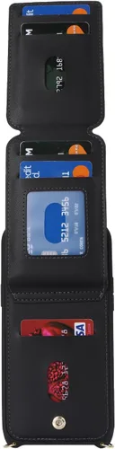Miniatura 6 de Funda para iPhone 12 con tarjetero para mujer, para iPhone 12 Pro, funda para teléfono con correa, ranuras para tarjetas de crédito, bandolera