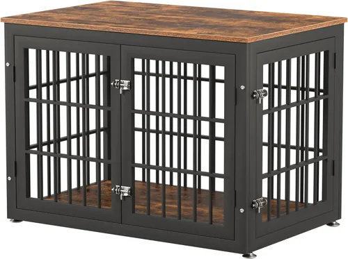 Miniatura 21 de rehomerance Mueble de jaula de perro resistente de 26 pulgadas para perros pequeños, mesa auxiliar decorativa para casa de mascotas, muebles