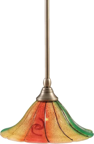 Miniatura 64 de Toltec Lighting Tallo Colgado Mini colgante, acabado de cobre negro, 3.5" cuadrado humo burbuja vidrio