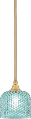Miniatura 76 de Toltec Lighting Tallo Colgado Mini colgante, acabado de cobre negro, 3.5" cuadrado humo burbuja vidrio