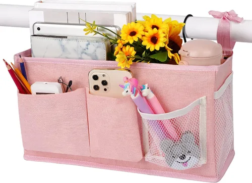 Miniatura 9 de Loghot Organizador de Cabecera/Bolsa de Almacenamiento de Cabecera Organizador Colgante para Literas y Camas de Hospital, Rieles de Cama de 1 pieza