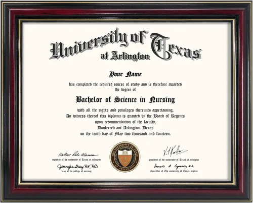 Miniatura 19 de GraduationMall Marco de diploma de certificado de 8.5 x 11, madera maciza y vidrio templado, acabado negro con ribete dorado