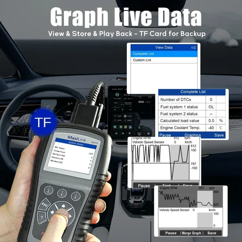 Miniatura 6 de Autel MaxiLink ML619 OBD II Escáner - Igual que AL619, herramienta de diagnóstico ABS y SRS para vehículos de más de 1996, hasta AL519 ML519, lector