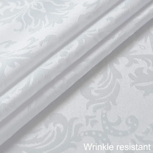 Miniatura 5 de Servilletas cuadradas de jacquard blanco, servilletas de poliéster suave resistentes a las arrugas con diseño damasco, servilletas de tela