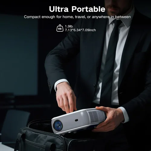 Miniatura 6 de GROVIEW Native - Proyector Bluetooth 1080P, mini proyector portátil de cine en casa con altavoz integrado, compatible con PS5/Switch/USB para Gris
