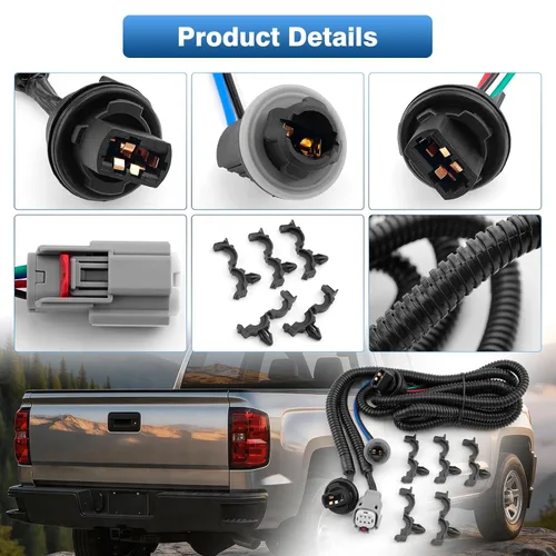 Miniatura 6 de TOP-MAX Arnés de repuesto para luz trasera derecha del pasajero para GMC Sierra 2016 2017 2018 2019, arnés de cableado impermeable sellado NBR