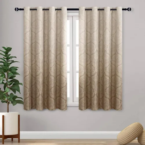 Miniatura 32 de DWCN - Cortinas blackout para dormitorio, diseño de damasco con aislamiento térmico y ojales, para sala de estar, juego de 2 paneles de cortina Gris
