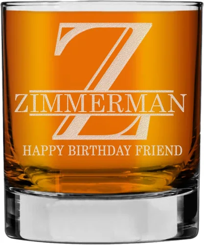 Miniatura 48 de Monograma grabado de cristal de whisky Rocks de 11 onzas (letra S), regalos de bourbon personalizados de la A-Z para hombres, día del padre, vidrio