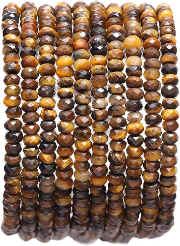 Miniatura 80 de BEADIA Cuentas Facetadas de Piedra Natural Amazonita Rondelle 3x4mm Cuentas Semipreciosas Sueltas para Hacer Joyas 38cm