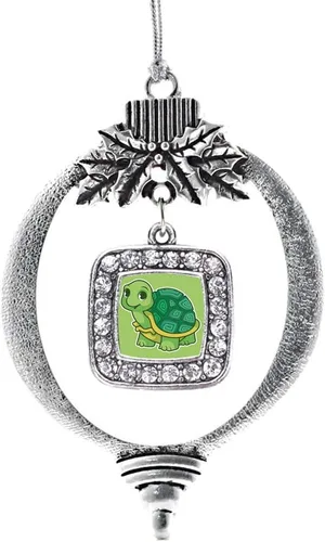 Miniatura 250 de Inspired Silver - Nana púrpura - Adorno de Navidad plateado - Adorno cuadrado para árbol de Navidad con circonita cúbica - Decoración colgante