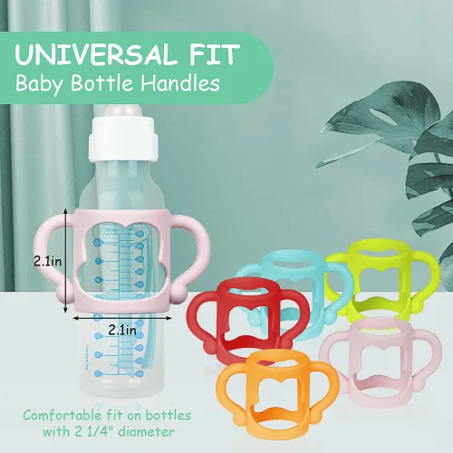 Miniatura 2 de Aolso Asas de silicona para biberones, 2 asas para botellas estrechas de Dr. Brown, asas de fácil agarre para sostener el biberón, asa fácil