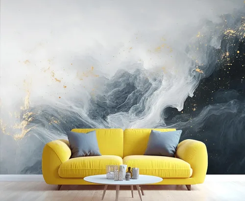 Miniatura 3 de Papel tapiz de mármol, papel tapiz negro y dorado para dormitorio, papel tapiz moderno gris para sala de estar, mural fotográfico de mármol nórdico