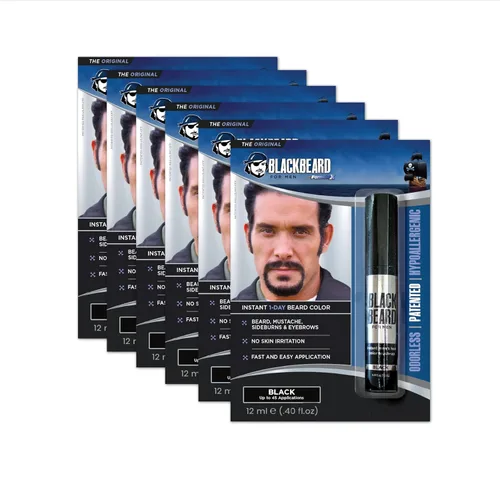 Miniatura 17 de Blackbeard for Men Color instantáneo para barba, bigote, cejas y patillas para todo el día, alternativa temporal e hipoalergénica al tinte para Negro