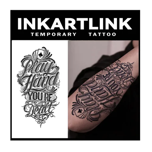 Miniatura 8 de INKARTLINK Tattoo Tech, 2 hojas de tatuaje semipermanente mediano, tatuajes temporales de diseño artístico para adultos, dura 1-2 semanas