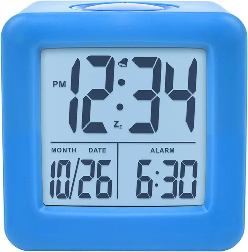 Equity 73005 - Reloj despertador LCD con luz inteligente, color azul