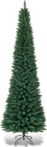 Miniatura 17 de GOFLAME Árbol de Navidad de 6 pies sin luz, árbol de Navidad negro, decoración de Halloween en forma de lápiz, árbol de Halloween con 520 puntas
