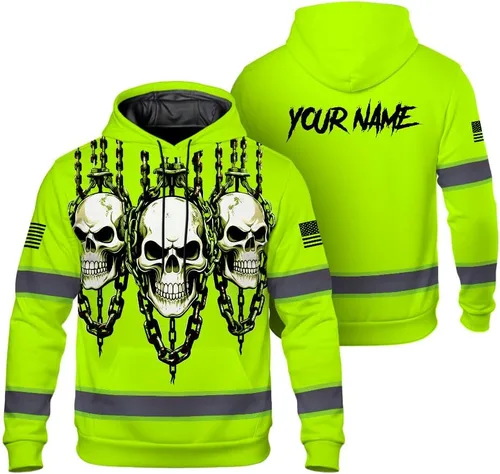 Miniatura 14 de Maddly Colección de ropa de trabajo de alta visibilidad con bandera de EE. UU. personalizada con nombre para trabajadores, corredores, camioneros
