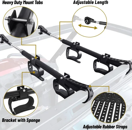 Miniatura 8 de StarknightMT Portaarmas para UTV - Portaarmas Aéreo para UTV Soporte de Techo para Armas/Arcos con Acolchado Suave, Ajustable se Adapta a Espaciado